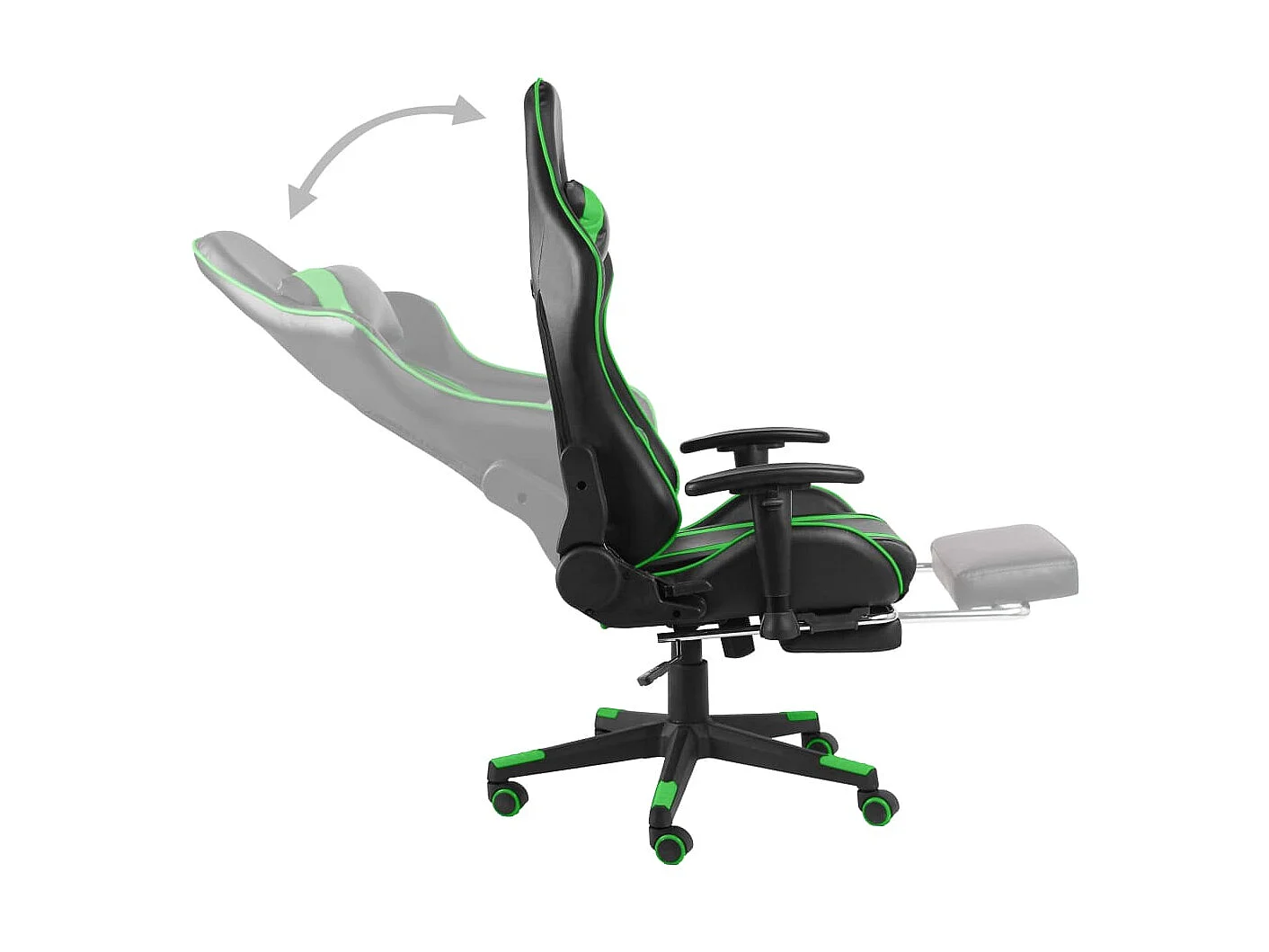 Chaise de jeu pivotante avec repose-pied Vert PVC