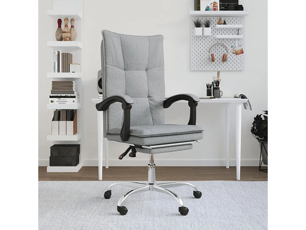 Fauteuil inclinable de bureau Gris clair Tissu