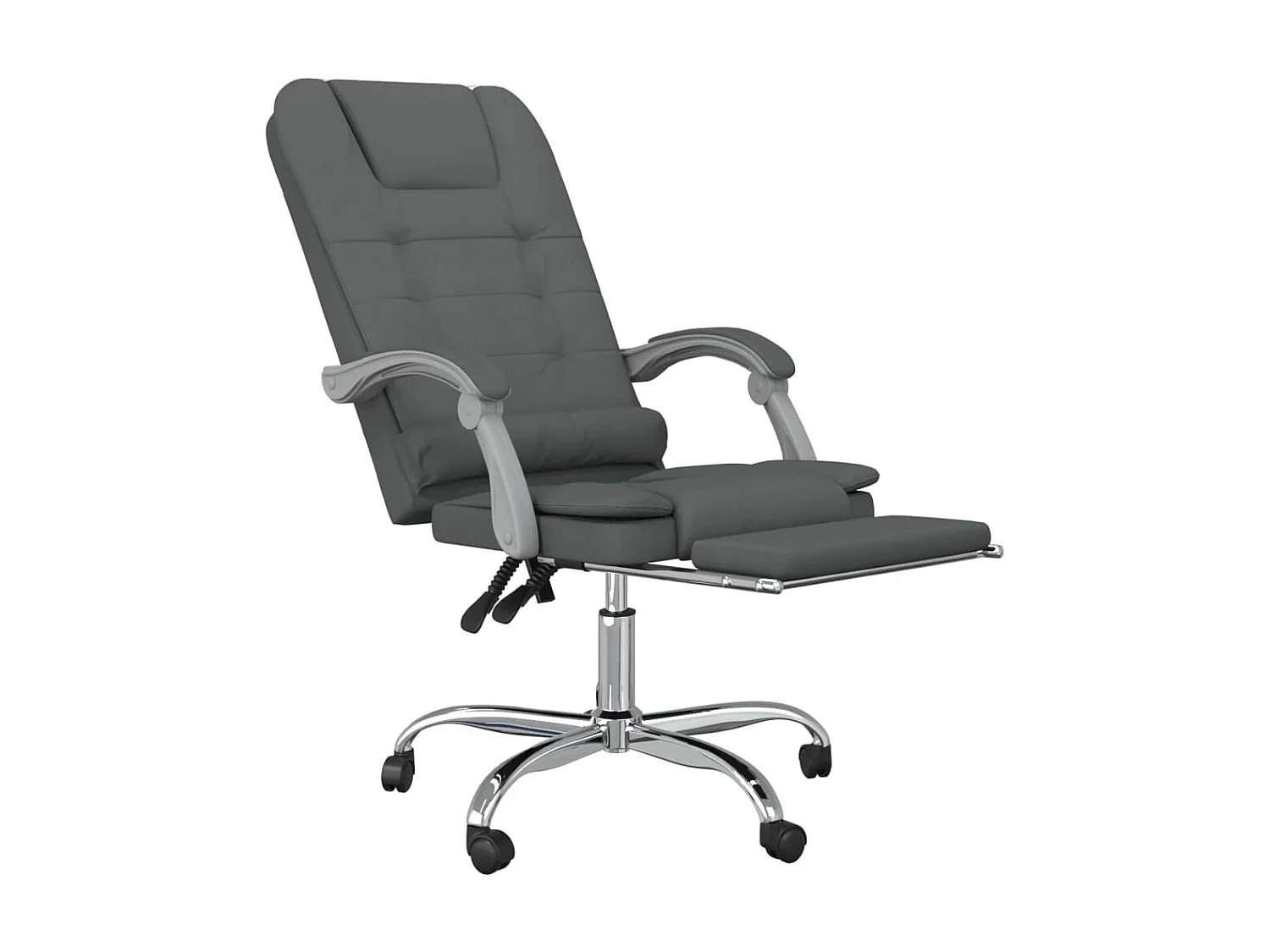 Fauteuil de massage inclinable de bureau Gris foncé Tissu