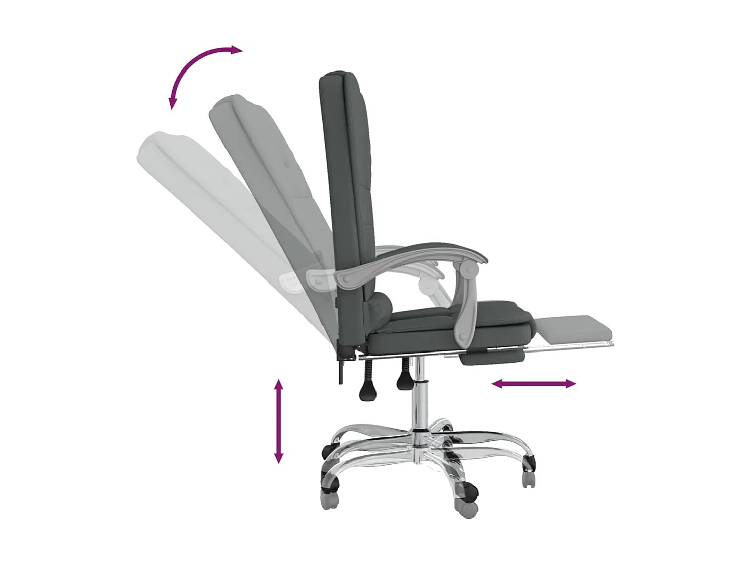 Fauteuil de massage inclinable de bureau Gris foncé Tissu