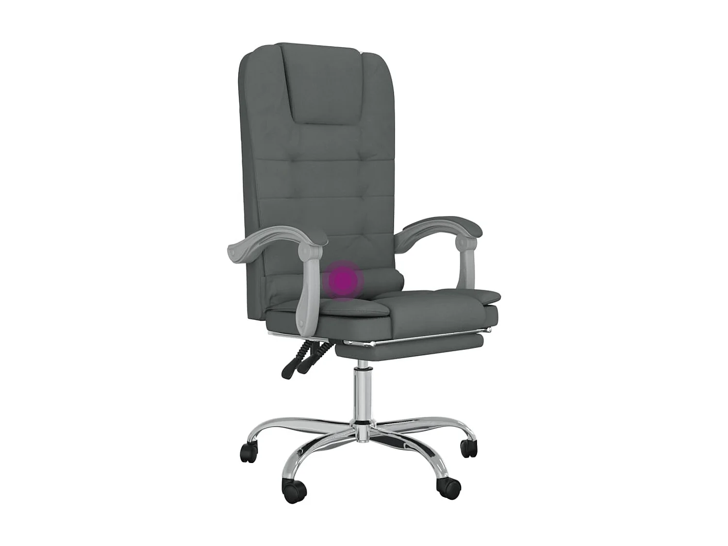 Fauteuil de massage inclinable de bureau Gris foncé Tissu