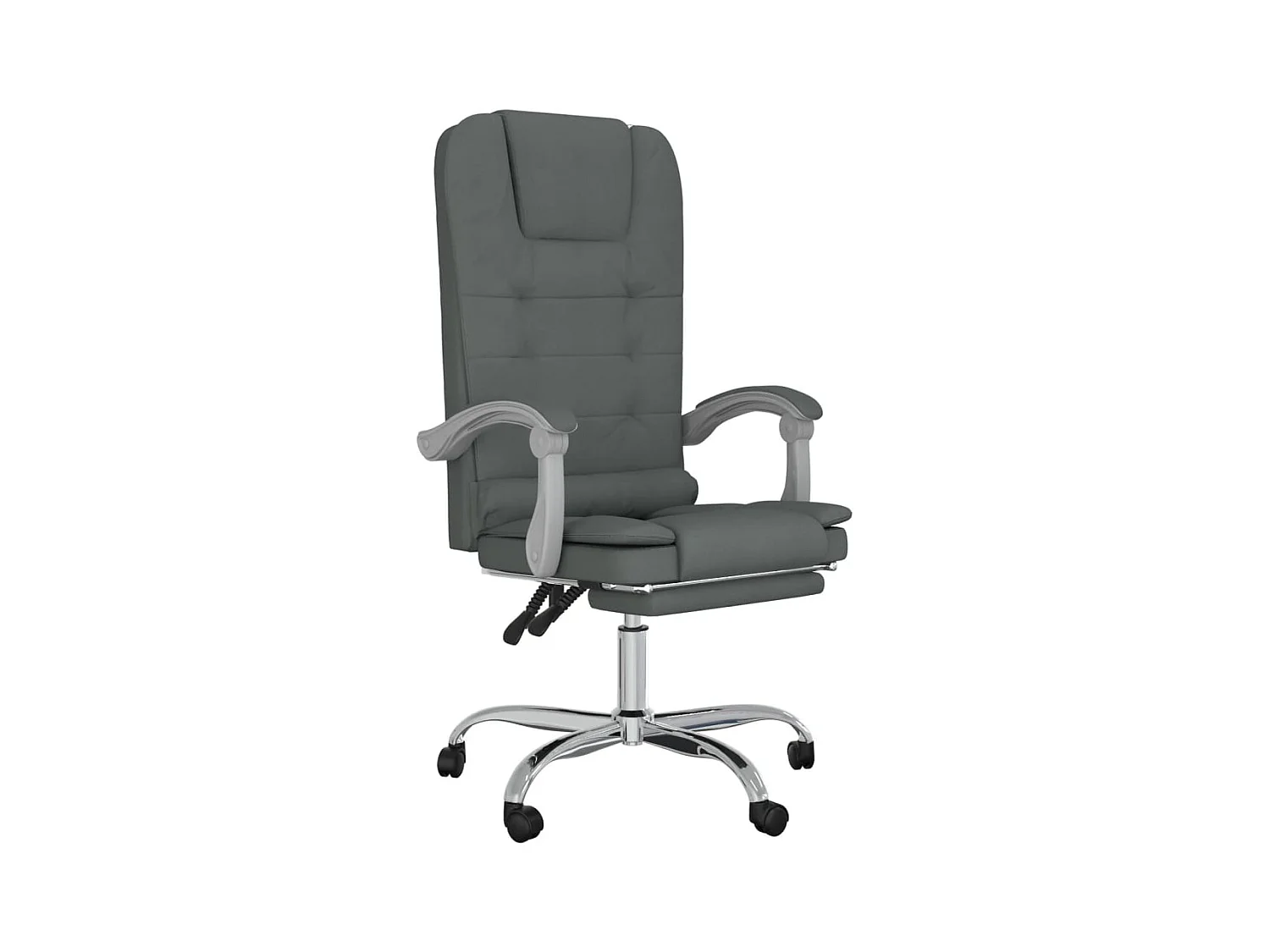 Fauteuil de massage inclinable de bureau Gris foncé Tissu