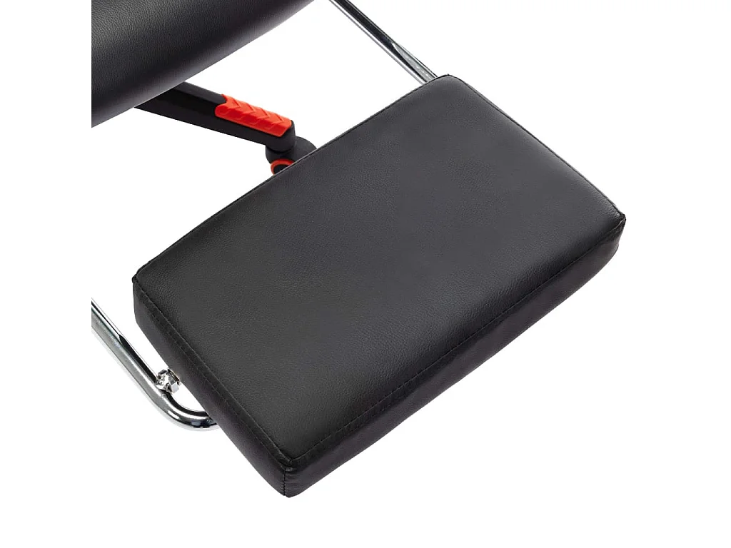 Chaise de jeu avec repose-pied Noir et orange Cuir artificiel