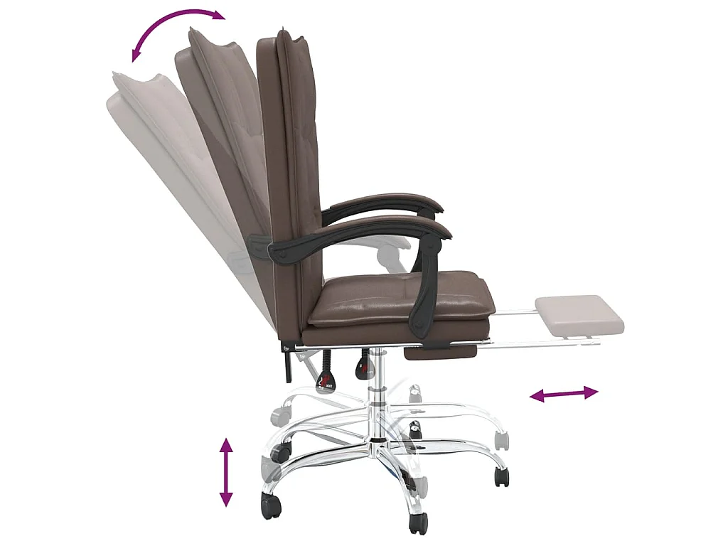 Fauteuil inclinable de bureau Marron Similicuir 2
