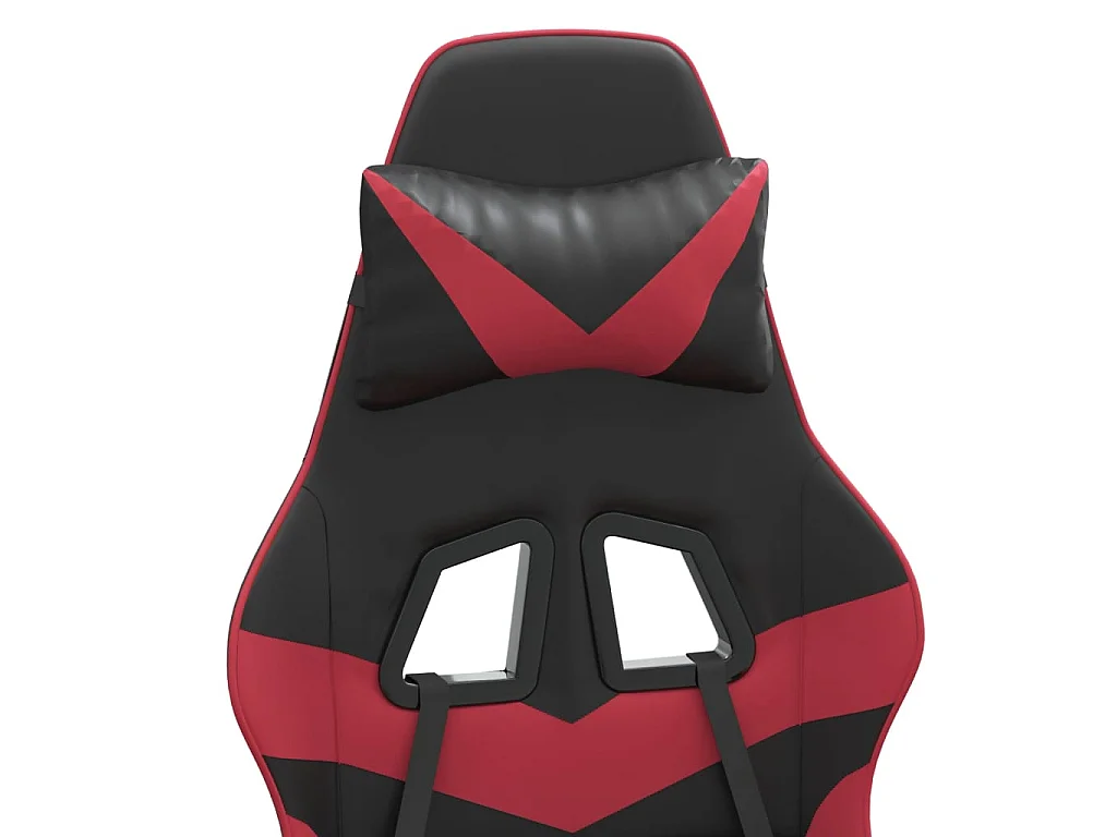 Chaise de jeu pivotante repose-pied Noir bordeaux Similicuir