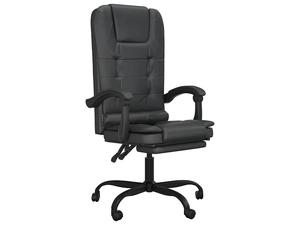 Fauteuil de massage inclinable de bureau Noir Similicuir