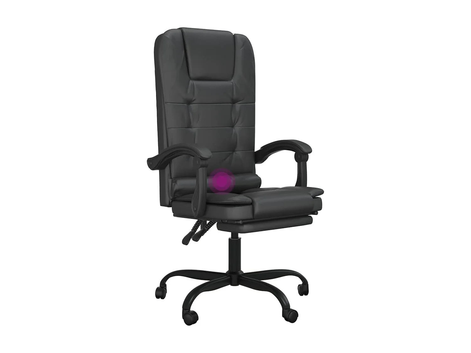 Fauteuil de massage inclinable de bureau Noir Similicuir