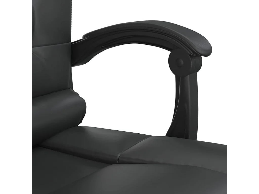 Fauteuil de massage inclinable de bureau Noir Similicuir
