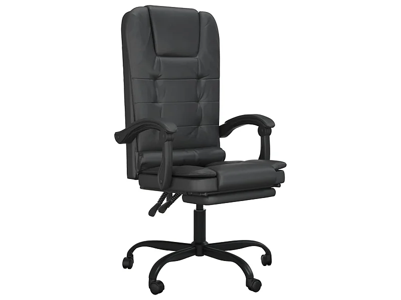 Fauteuil de massage inclinable de bureau Noir Similicuir