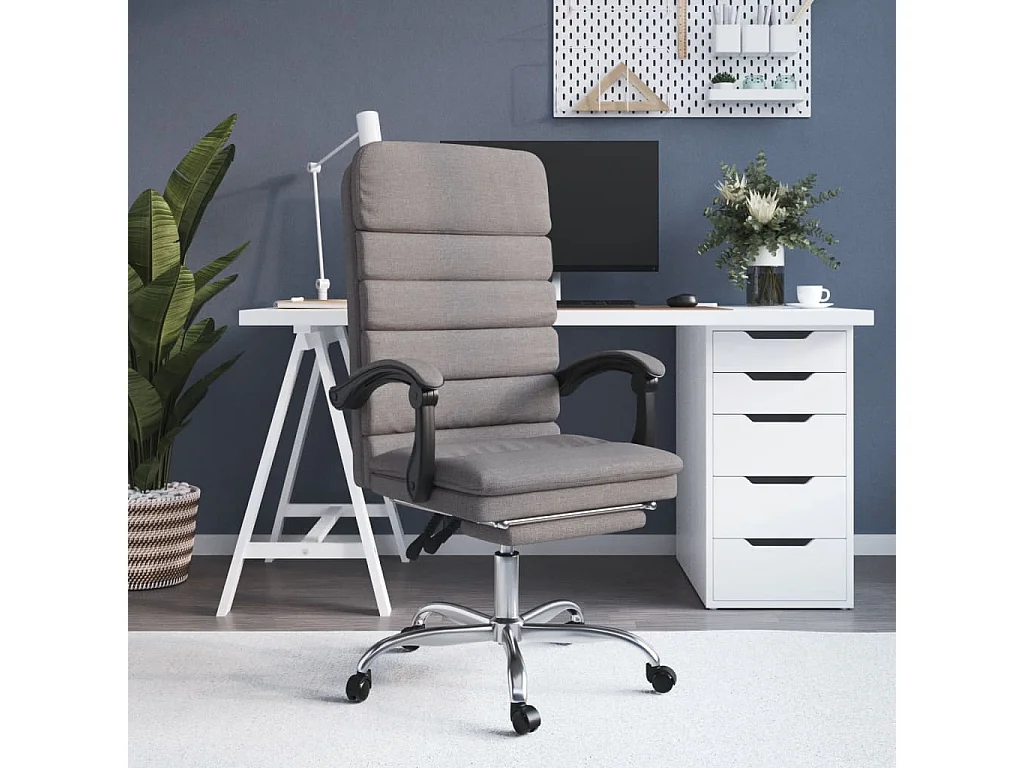 Fauteuil de massage inclinable de bureau Taupe Tissu