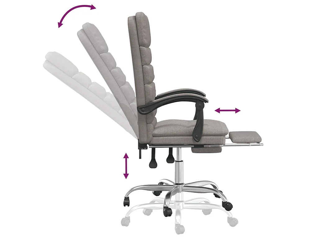 Fauteuil de massage inclinable de bureau Taupe Tissu