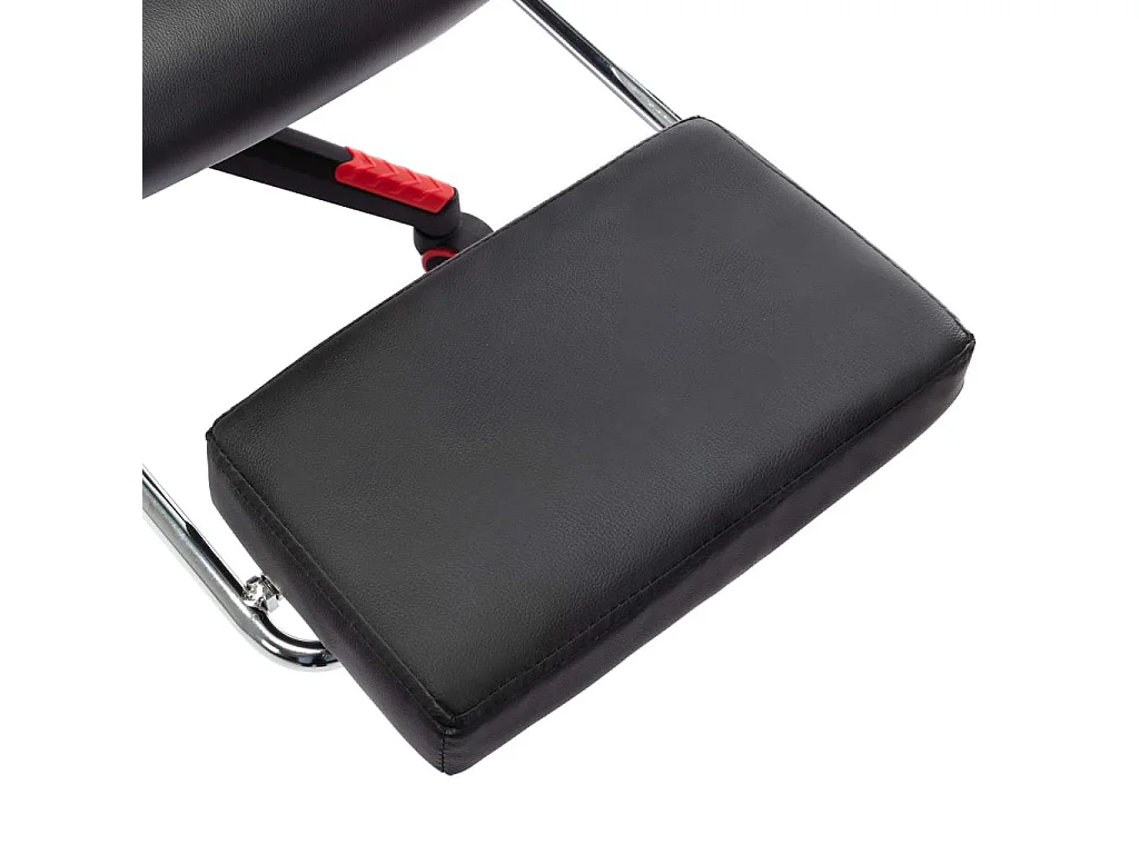 Chaise de jeu avec repose-pied Noir et rouge Cuir artificiel