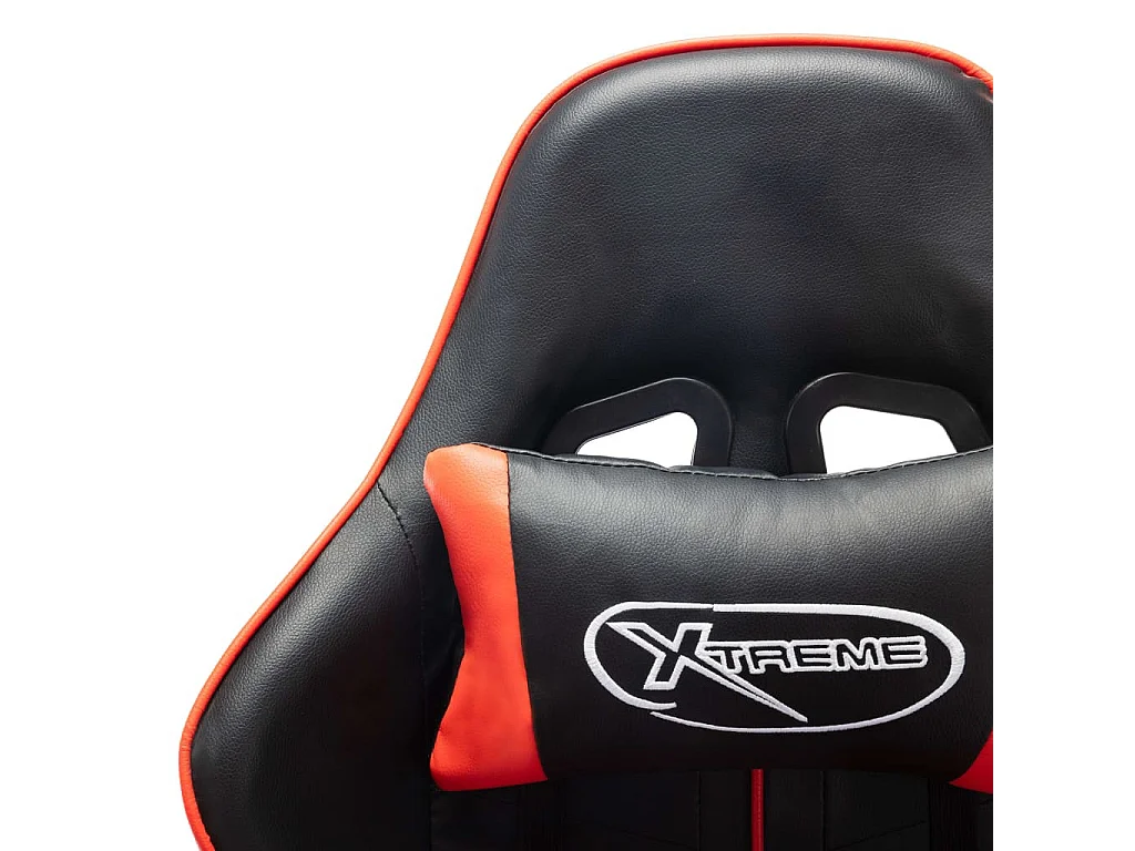 Chaise de jeu avec repose-pied Noir et rouge Cuir artificiel