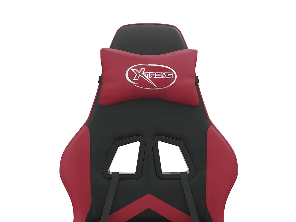 Chaise de jeu Noir et rouge bordeaux Similicuir 2