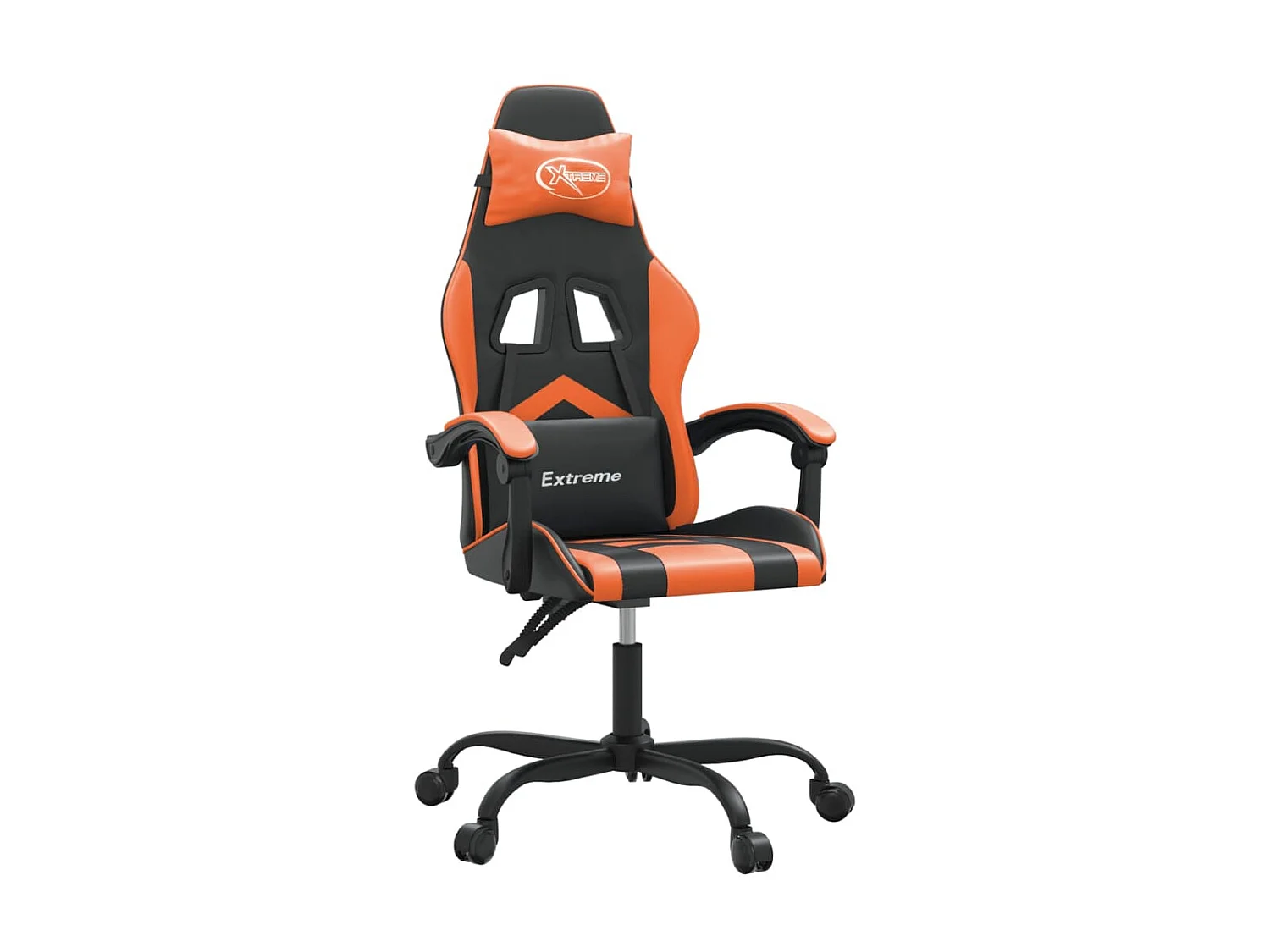 Chaise de jeu Noir et orange Similicuir