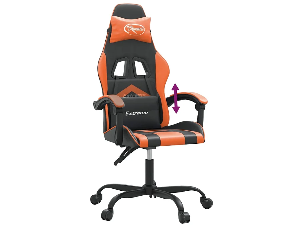 Chaise de jeu Noir et orange Similicuir