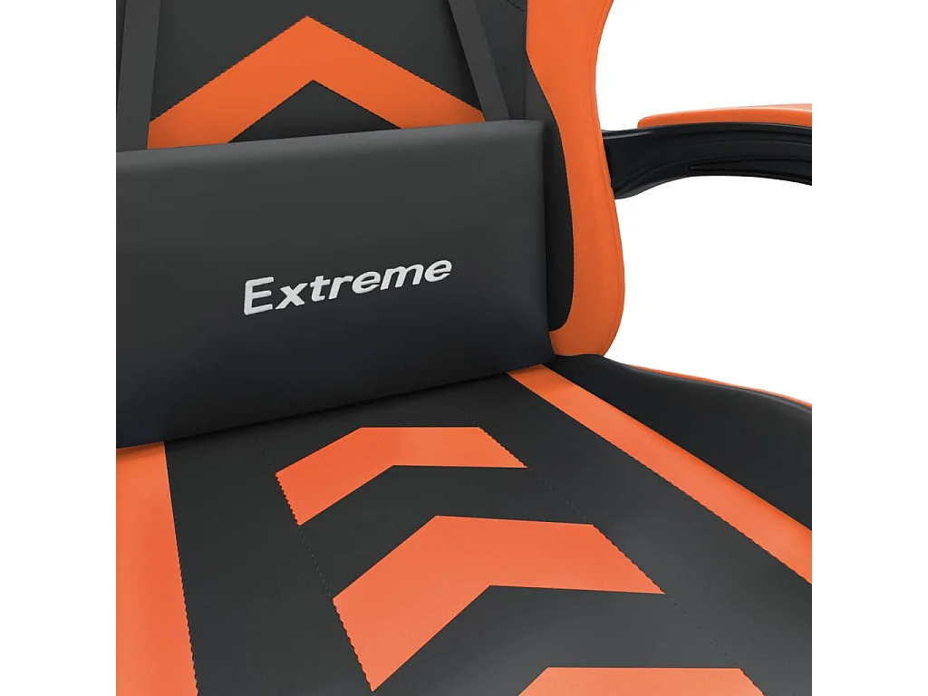 Chaise de jeu Noir et orange Similicuir