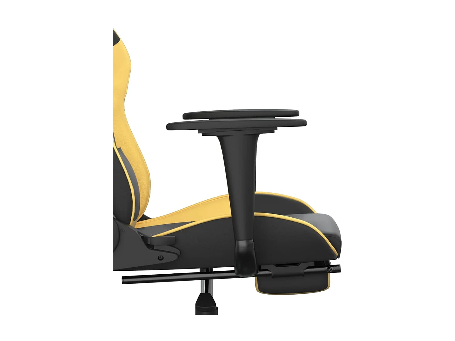 Chaise de jeu avec repose-pied Noir et doré Similicuir 2