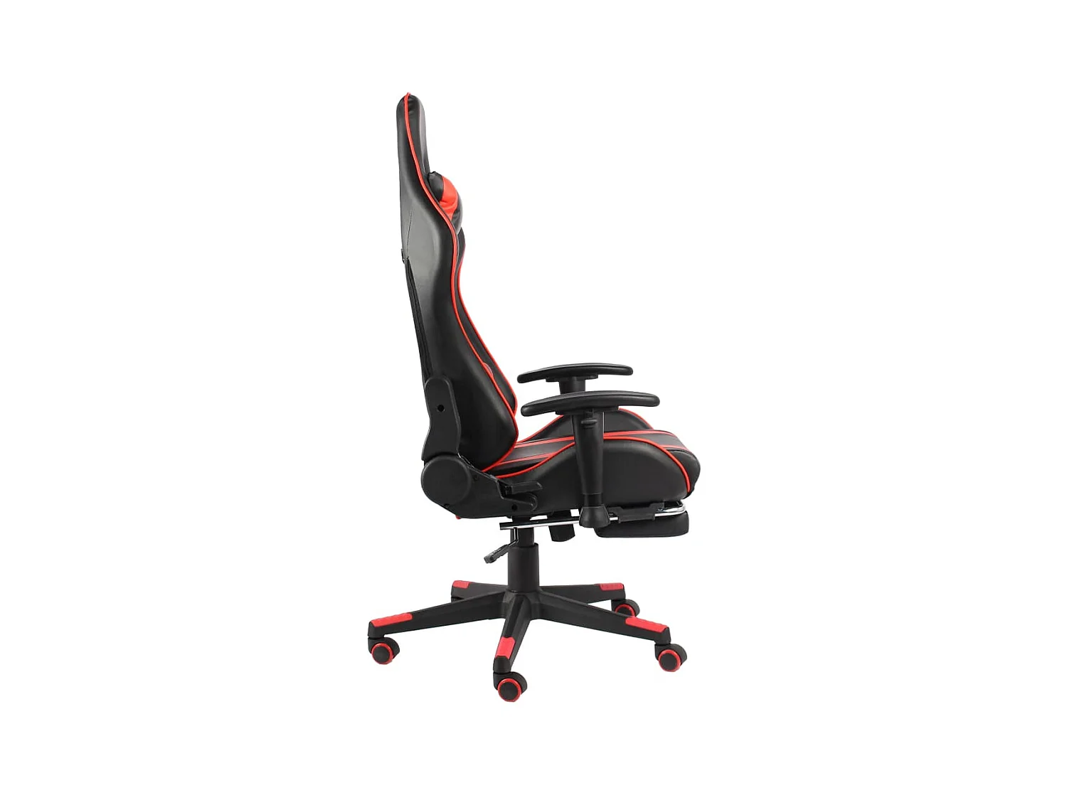 Gamestoel draaibaar met voetensteun PVC rood