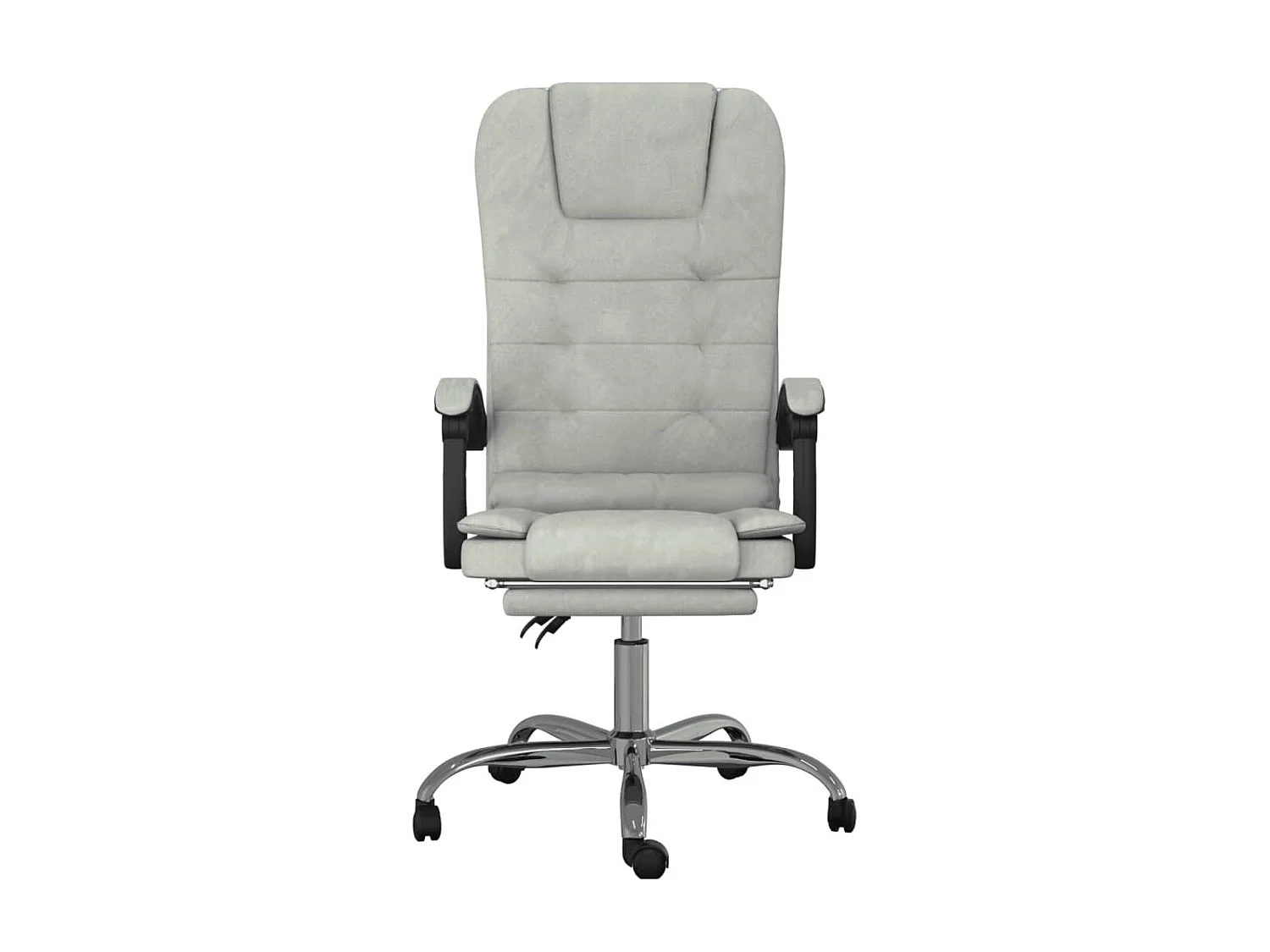 Fauteuil de massage inclinable de bureau Gris clair Velours