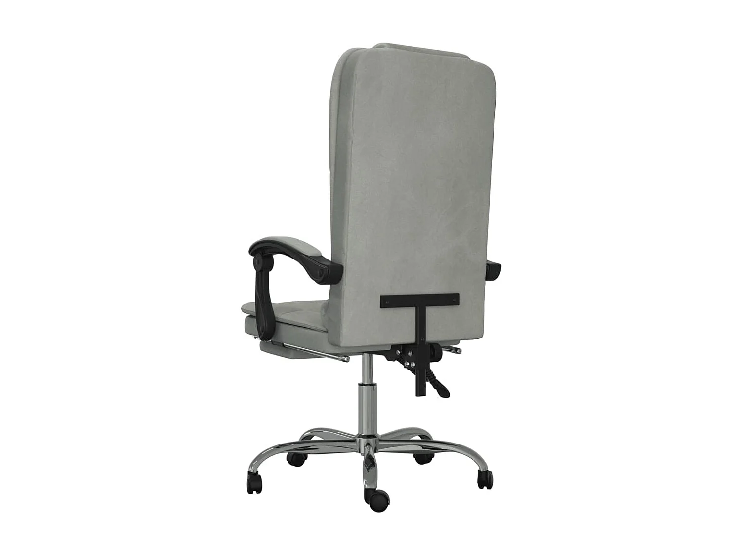 Fauteuil de massage inclinable de bureau Gris clair Velours