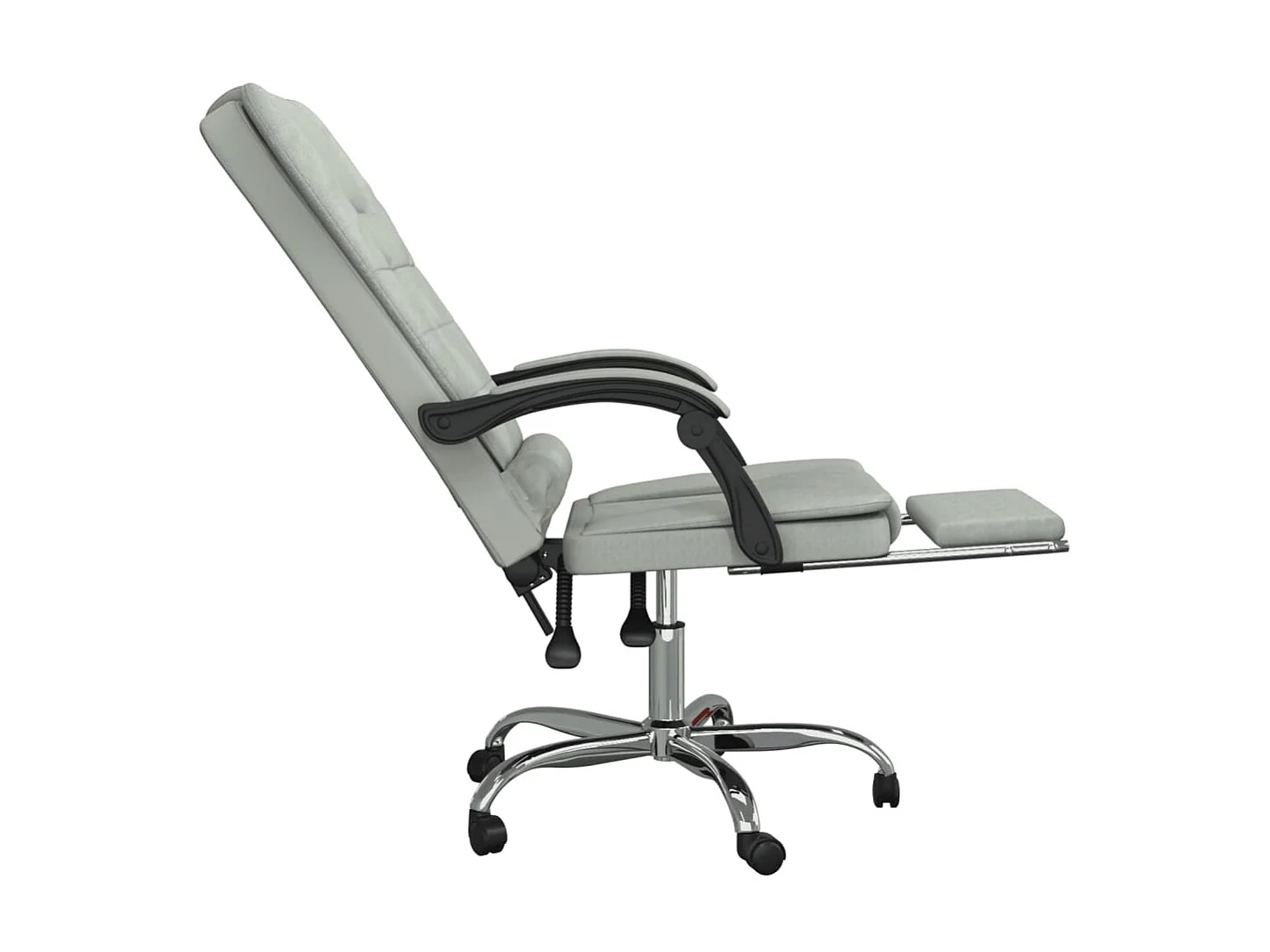 Fauteuil de massage inclinable de bureau Gris clair Velours