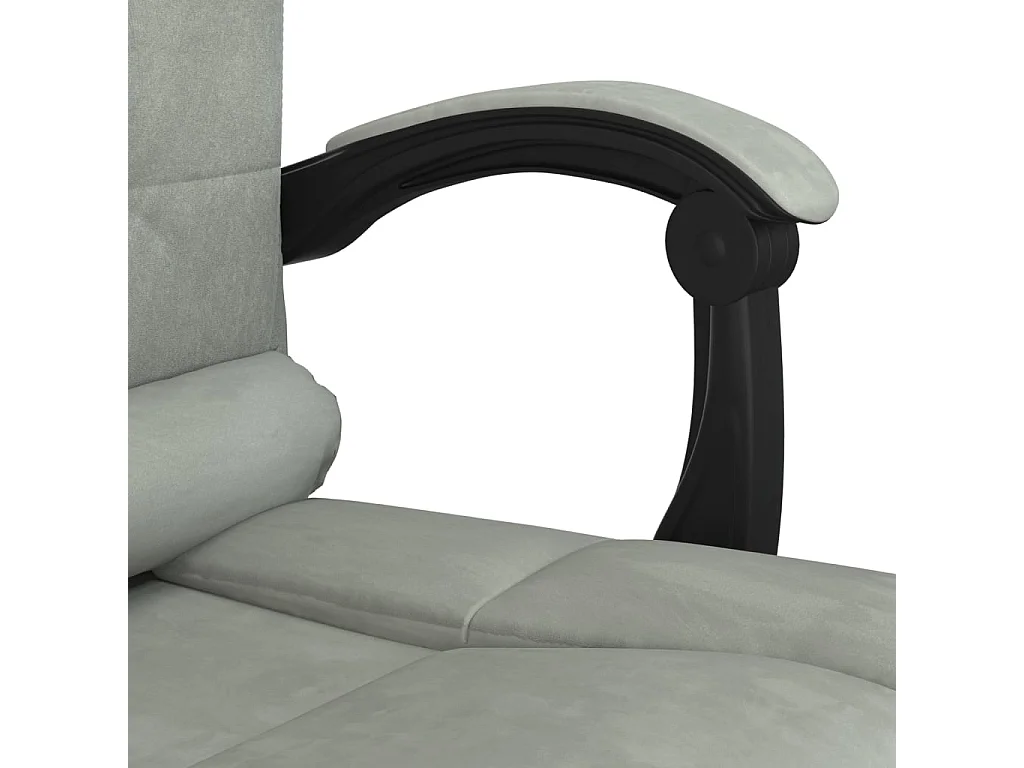 Fauteuil de massage inclinable de bureau Gris clair Velours