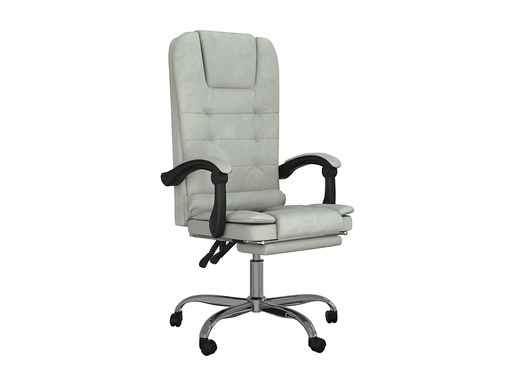 Fauteuil de massage inclinable de bureau Gris clair Velours