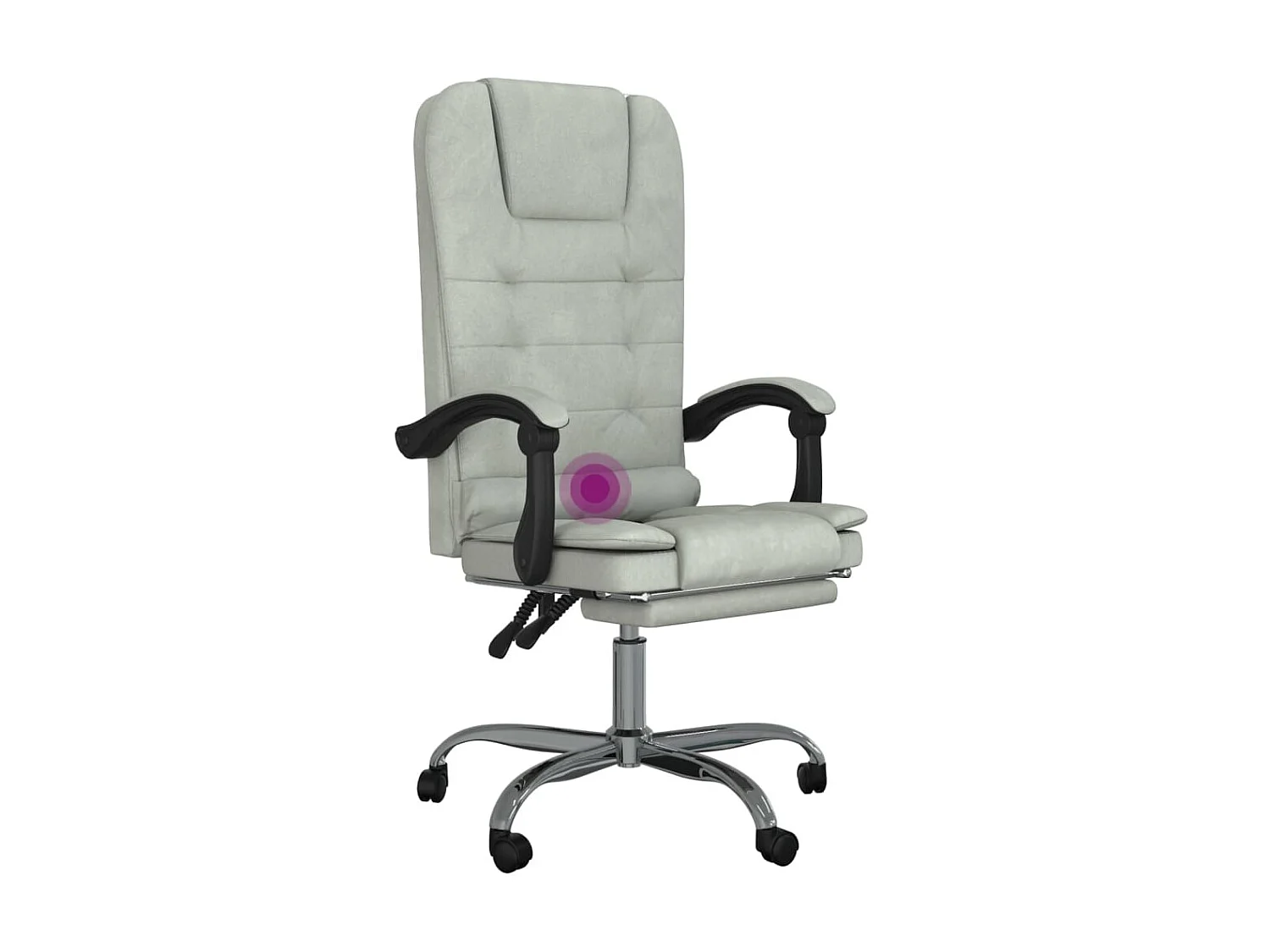 Fauteuil de massage inclinable de bureau Gris clair Velours