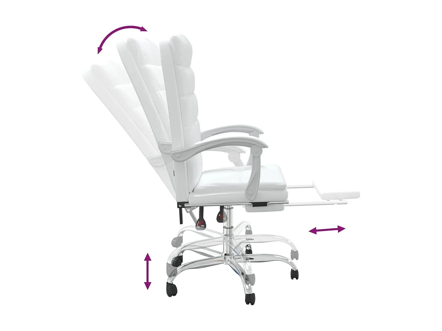 Fauteuil inclinable de bureau Blanc Similicuir