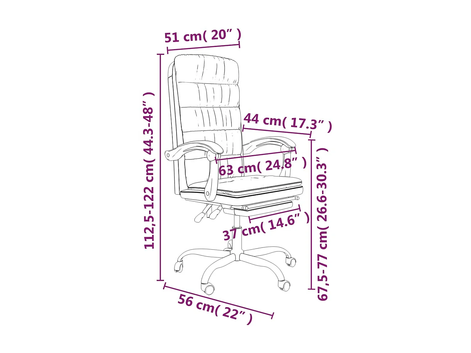 Fauteuil inclinable de bureau Blanc Similicuir