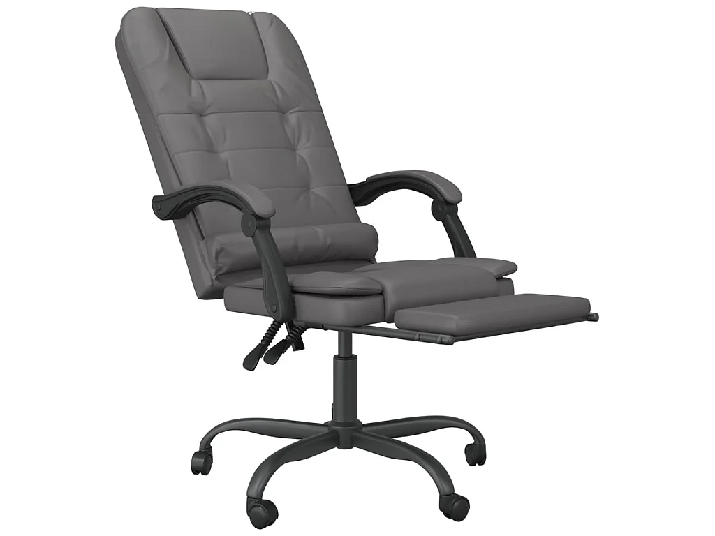 Fauteuil de massage inclinable de bureau Gris Similicuir
