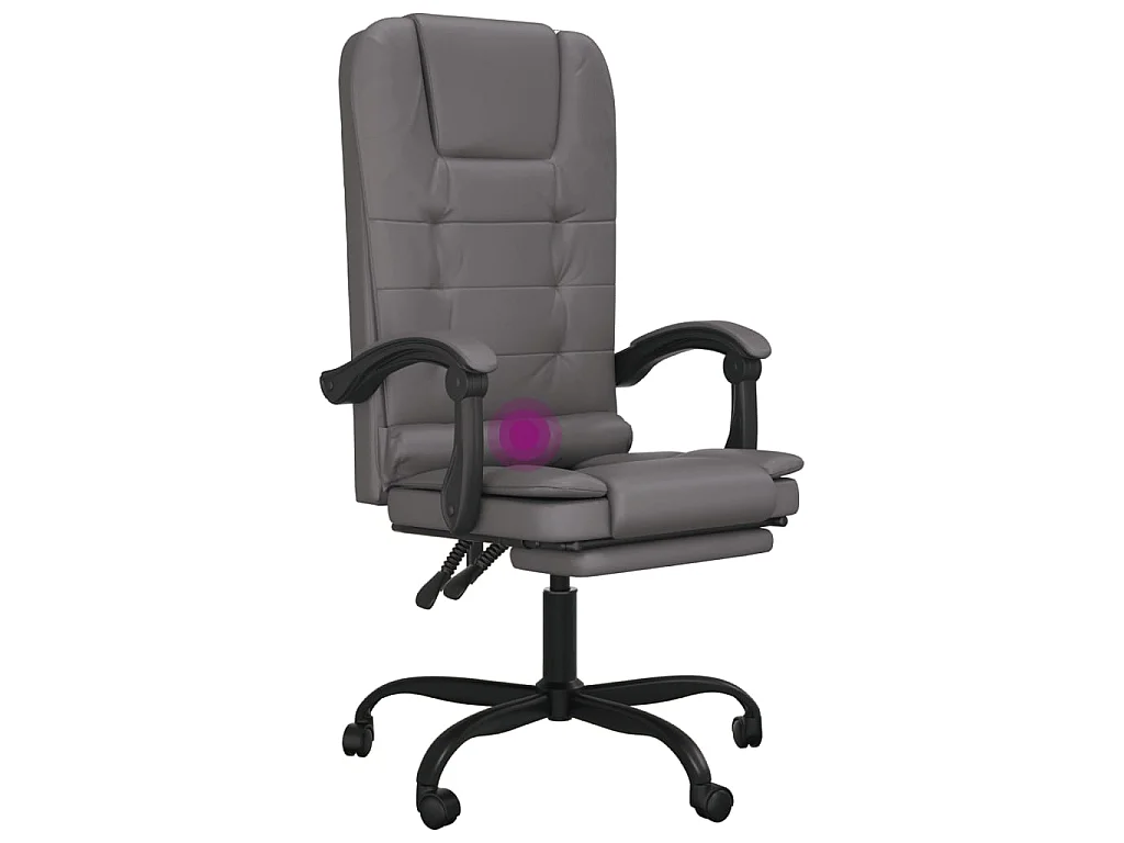 Fauteuil de massage inclinable de bureau Gris Similicuir