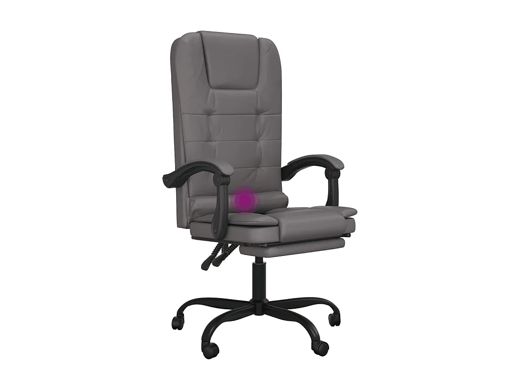 Fauteuil de massage inclinable de bureau Gris Similicuir