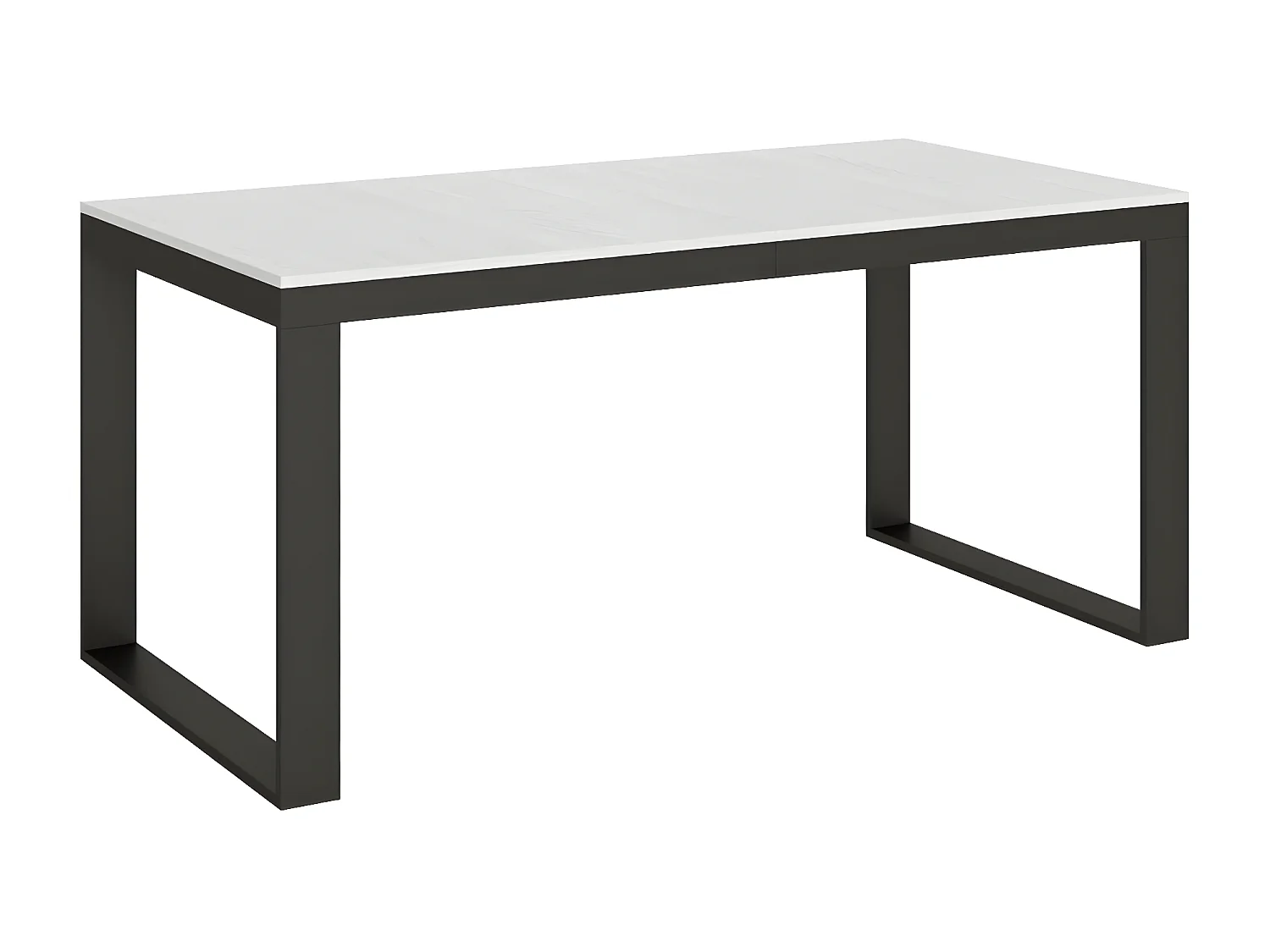 Table extensible 180 à 284cm blanc et métal anthracite Likro