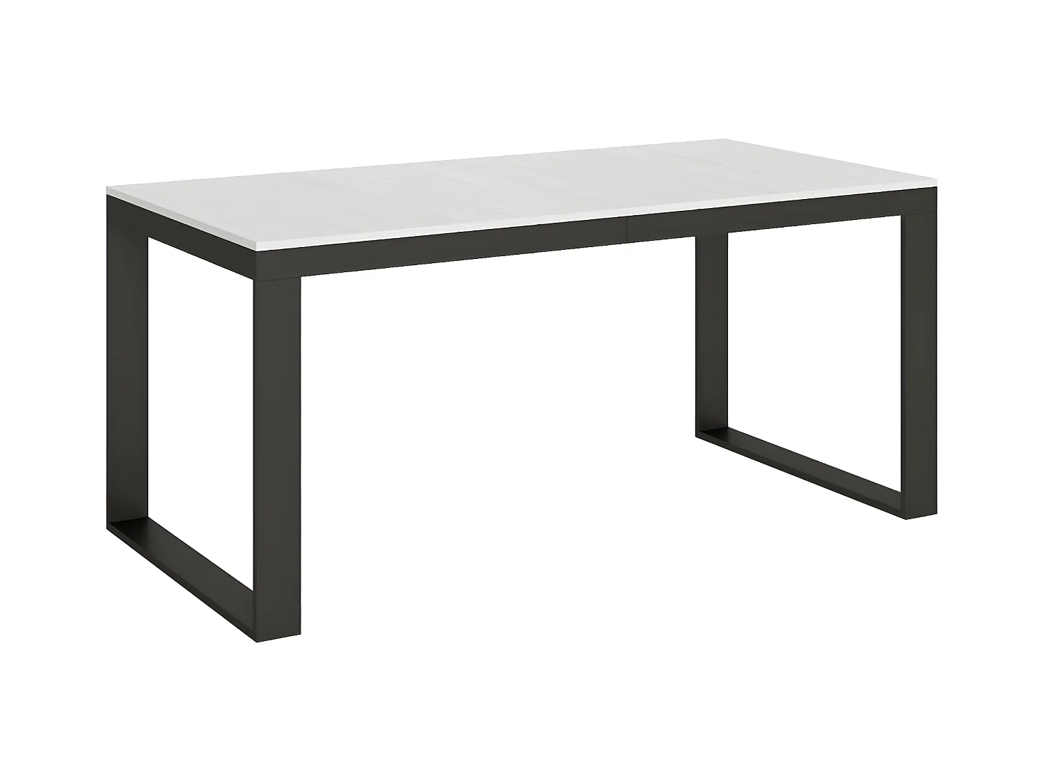 Table extensible 180 à 284cm blanc et métal anthracite Likro