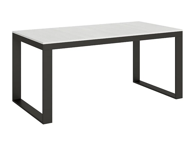 Table à manger extensible Tiroz evolution-Blanc-2 pieds-180 à 284 cm