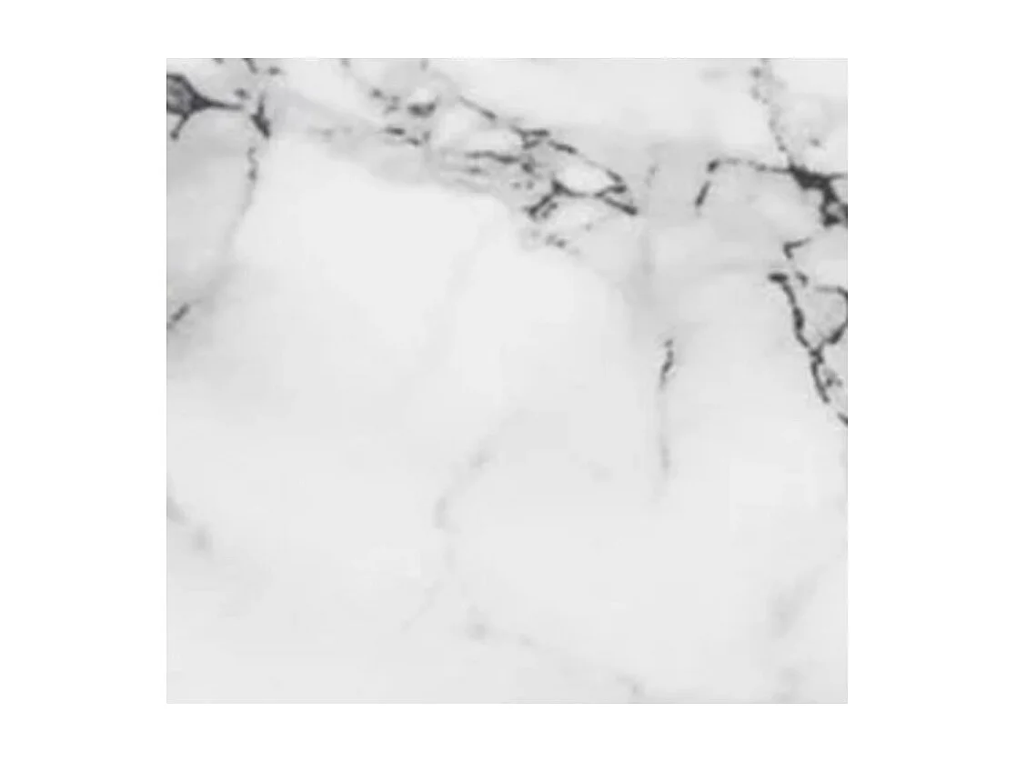 Table à rallonges 8 à 14 places blanc effet marbre béton avec un cadre et des pieds acier gris foncé 180 à 284cm Borys