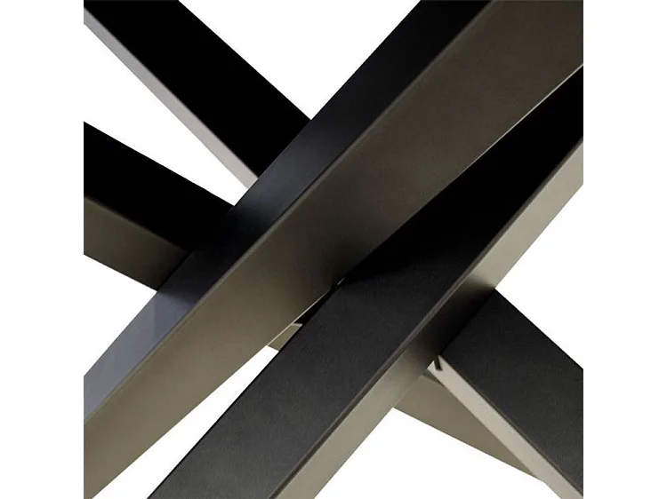 Table extensible pieds entrelacés anthracite Artemis-Couleur Marron-2 rallonges fines-130 à 234cm