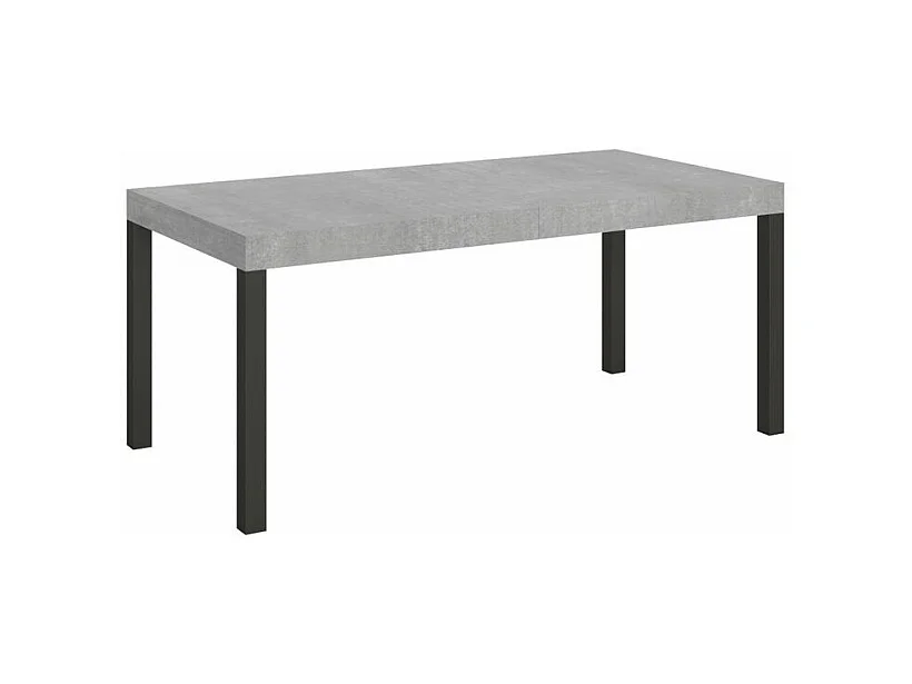 Table à manger extensible Karry-Couleur Gris ciment-4 pieds-180 à 440cm