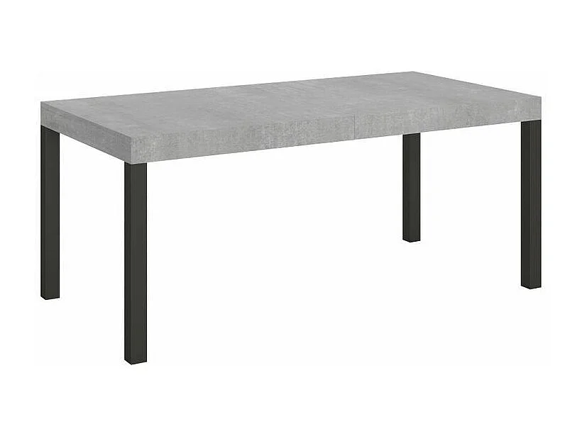 Table à manger extensible Karry-Couleur Gris ciment-4 pieds-180 à 440cm