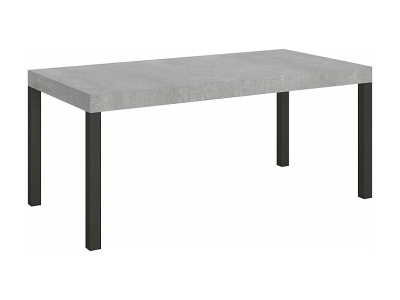 Table à manger extensible Karry-Couleur Gris ciment-4 pieds-180 à 440cm