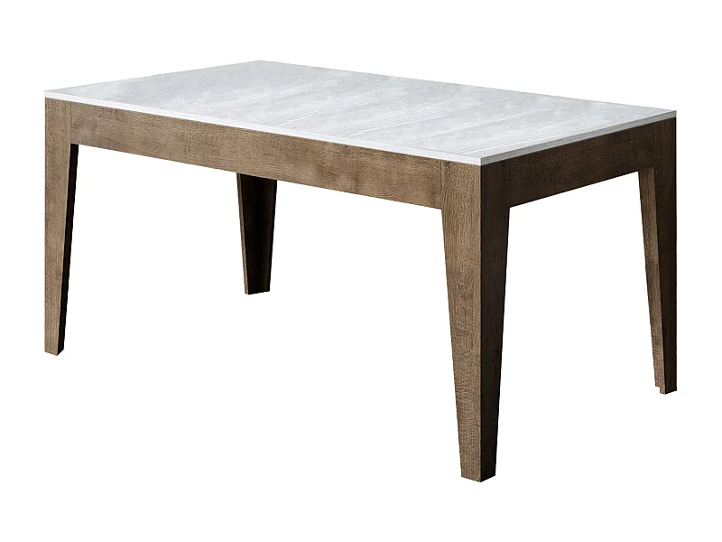 Table rectangulaire extensible 160-220cm noyer et blanc Mixa