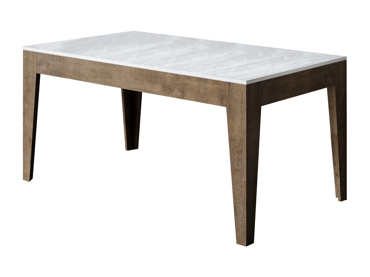 Table rectangulaire extensible 160-220cm noyer et blanc Mixa