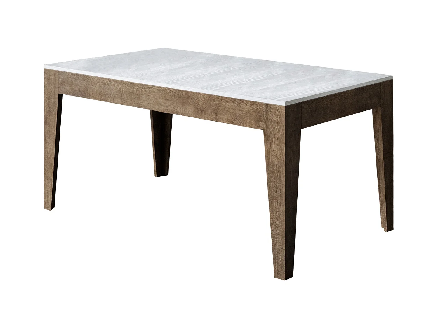 Table rectangulaire extensible 160-220cm noyer et blanc Mixa