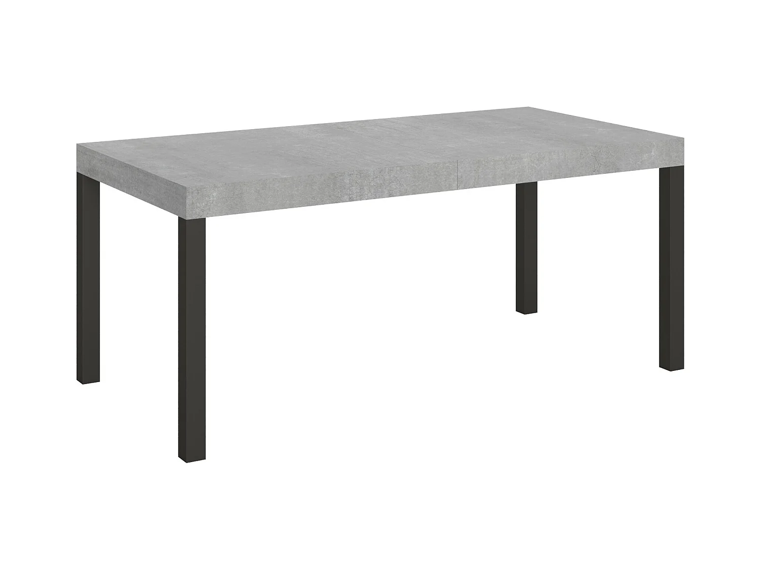 Table à manger extensible Karry-Couleur Gris ciment-Sur roulettes-180 à 440cm