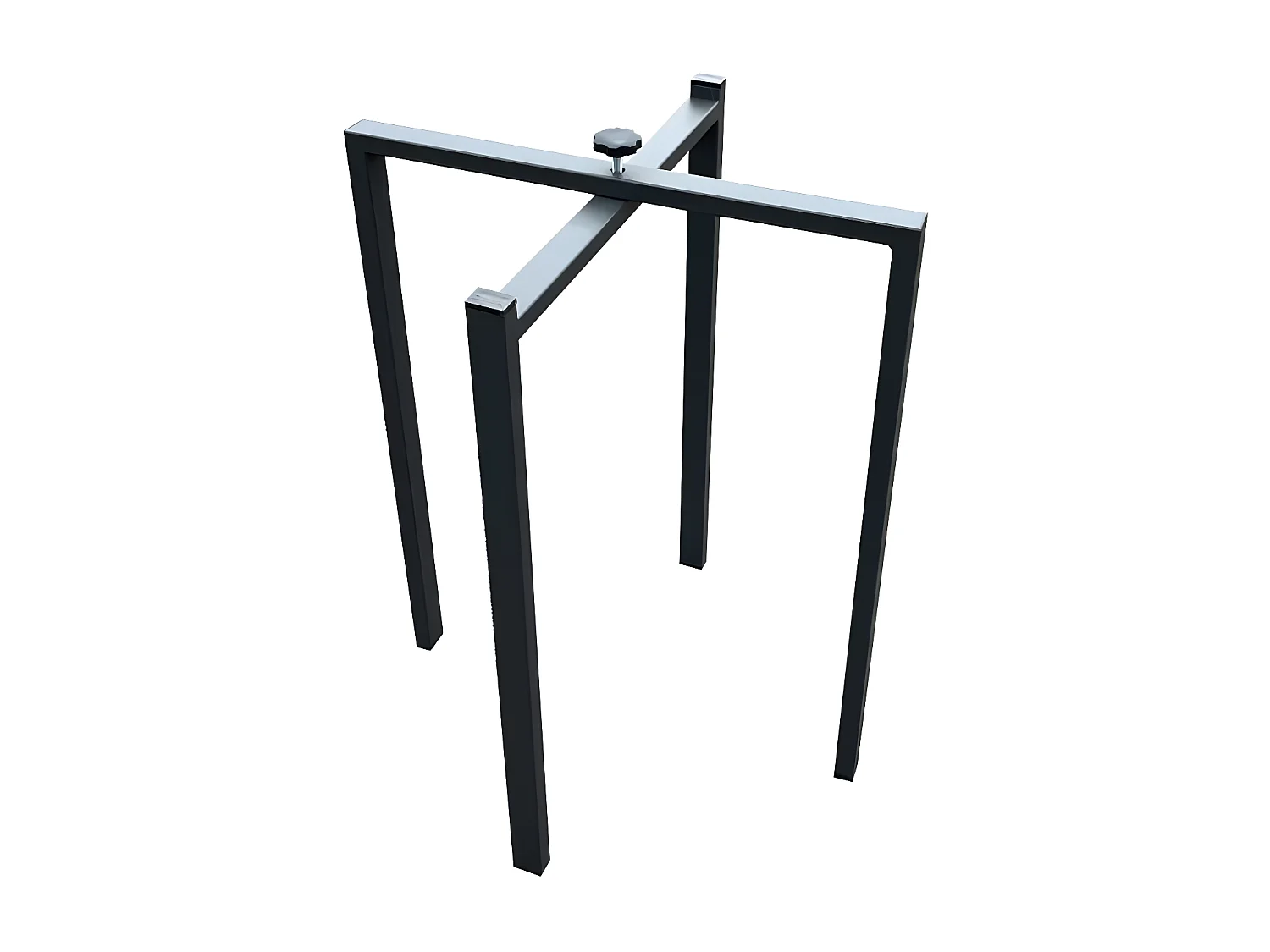 Table extensible gris béton et pieds bois blanc 6 à 20 places Kristo 180 à 440cm-4 pieds