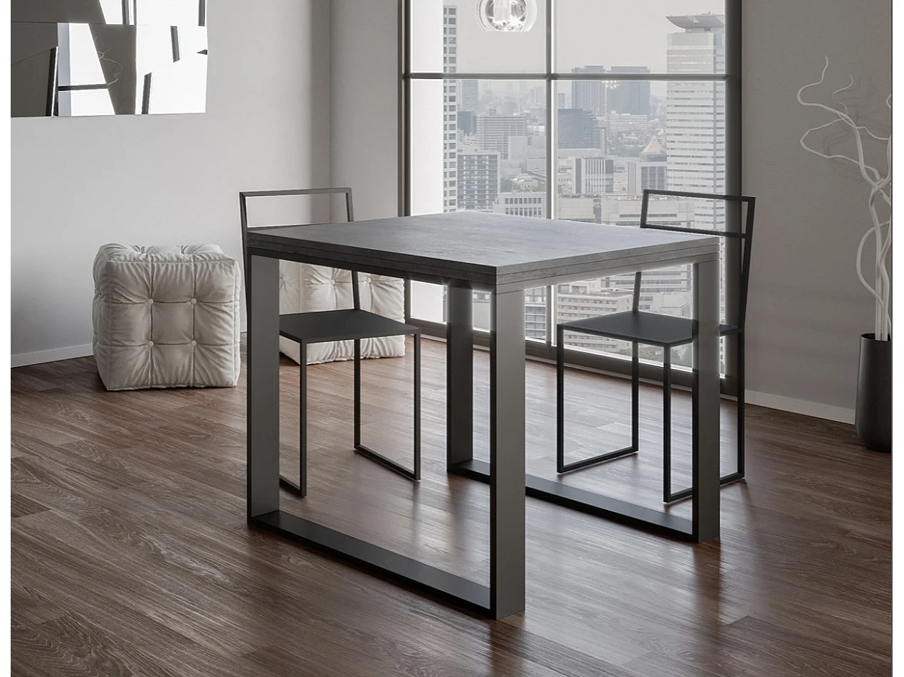 Mesa extensible cuadrada pequeña 90x90/180 cm Tiroz evolución-Color Blanco