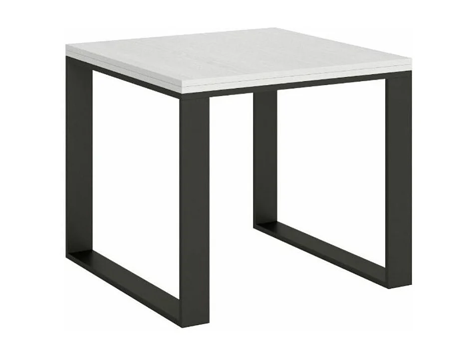 Petite table carrée extensible 90x90-180 Tiroz evolution-Couleur Blanc
