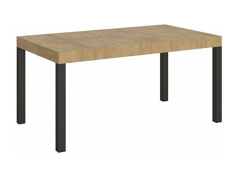 Table à manger extensible Karry-Couleur Naturel-4 pieds-160 à 420cm